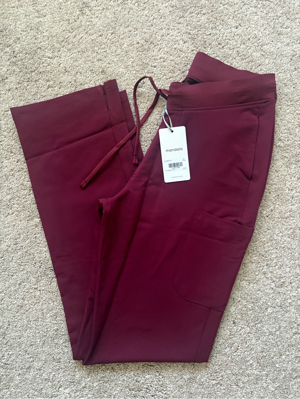 Mandala Wine Red Cargo Pants (Tall)